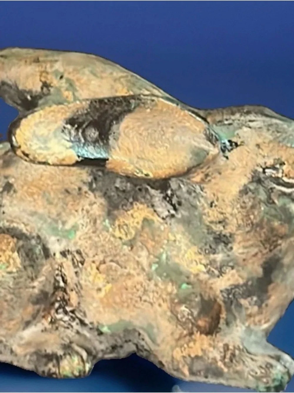 Vintage Japanese Bronze Rabbit Figure Excellent Patina And Texture